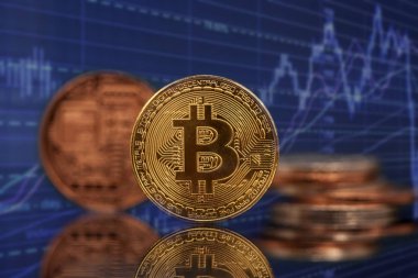 Altın Bitcoin Kripto para birimi. Yeni Sanal Para Konsepti.