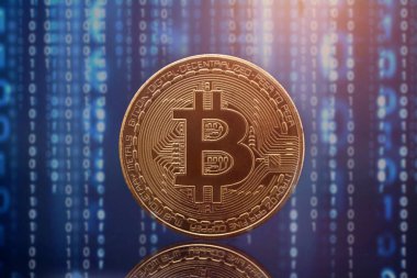 Altın Bitcoin Kripto para birimi. Yeni Sanal Para Konsepti.