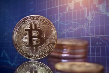 Altın Bitcoin Kripto para birimi. Yeni Sanal Para Konsepti.