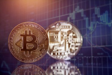 Altın Bitcoin Kripto para birimi. Yeni Sanal Para Konsepti.