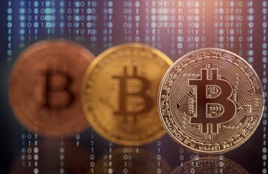 Altın Bitcoin Kripto para birimi. Yeni Sanal Para Konsepti.