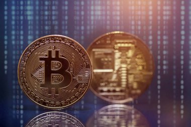Altın Bitcoin Kripto para birimi. Yeni Sanal Para Konsepti.