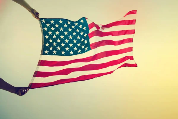 Американский Флаг Закате — стоковое фото