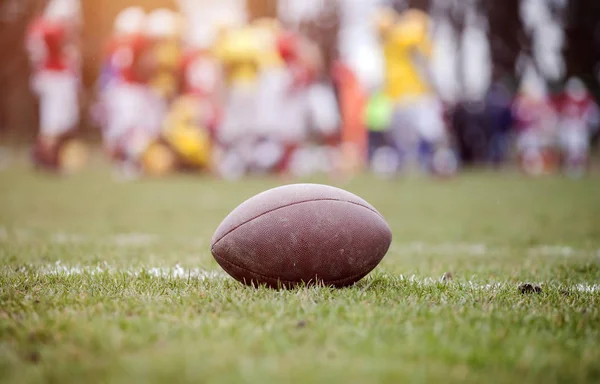 Close American Football Field Players Background — Stock Photo, Image