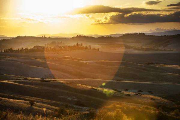 Frumos Apus Soare Toscana — Fotografie, imagine de stoc