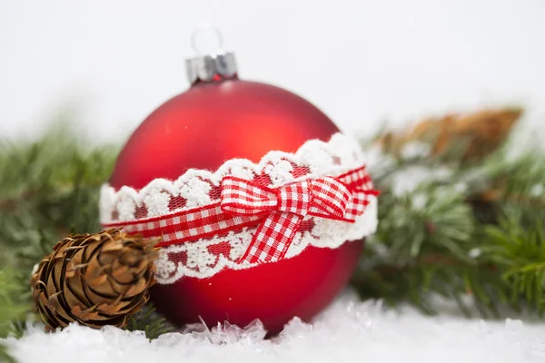 Red Christmas Decorations Vakantie Achtergrond — Stockfoto