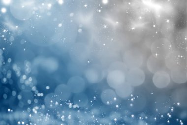 Yanıp sönen yıldız ve buz ile sihirli tatil glitter arka plan. Noel ışıkları bulanık bokeh.