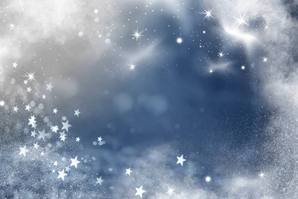 Волшебный Праздничный Фон Мерцающими Звездами Льдом Размытый Боке Рождественских Огней — стоковое фото