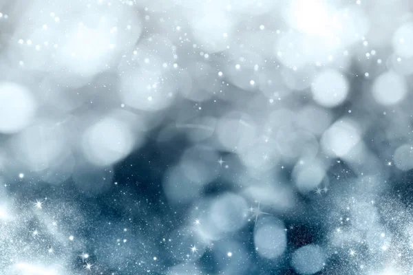 Fondo Mágico Brillo Navideño Con Estrellas Parpadeantes Hielo Bokeh Borrosa — Foto de Stock