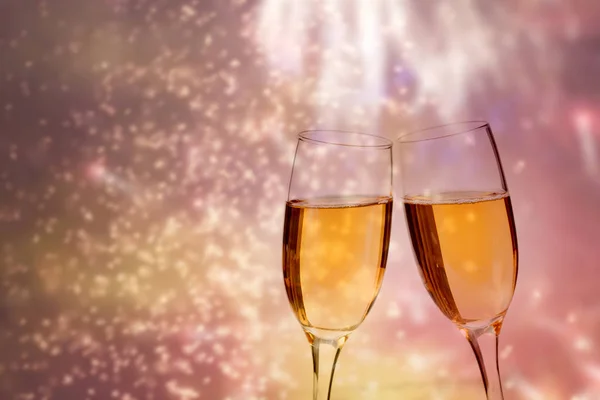 Шампанські Окуляри Блискучому Фоні — стокове фото
