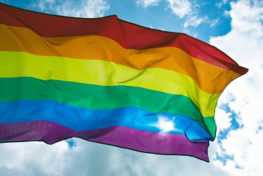 Breez'de renkli Lgbt bayrağı esiyor.