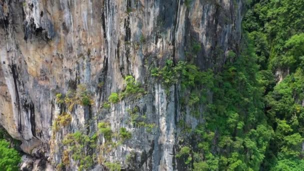 Aerial View Popular Limestone Mountains Krabi Province Thailand Andaman Sea — Stock Video