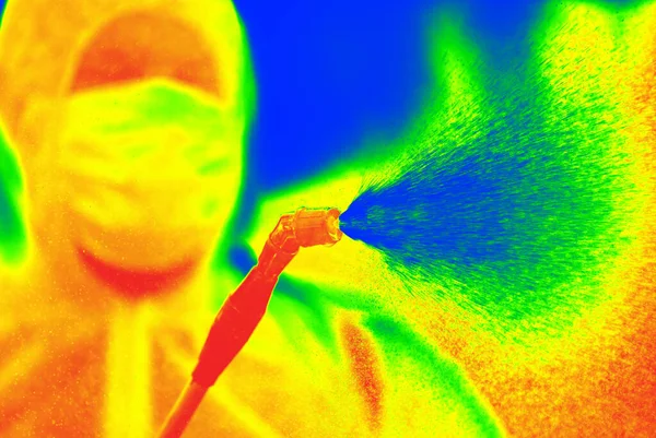 Détection Par Scanner Thermique Des Personnes Infectées Par Covid Concept — Photo