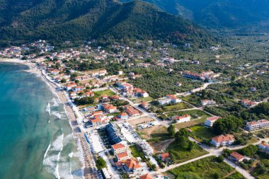 Thassos, Ege Denizi ve Yunanistan 'da şaşırtıcı Altın Plaj ve Skala Potamia manzarası