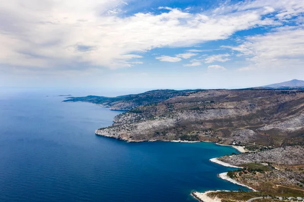 Nad Thassos Island Grecja Wysokiej Rozdzielczości Tapety Lotu Ptaka — Zdjęcie stockowe