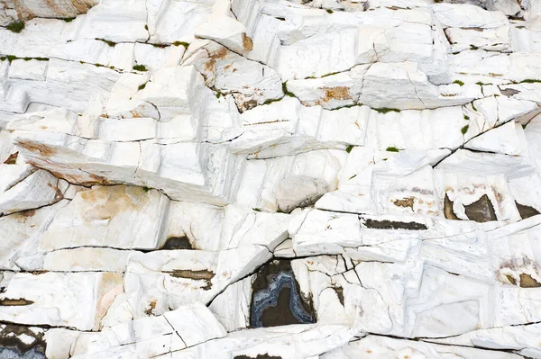 Vue Aérienne Blocs Marbre Dans Mer Sur Aliki Île Thassos — Photo