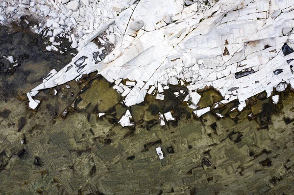 Aerial View Blocks Marble Sea Aliki Thassos Island Greece — Stock Photo, Image