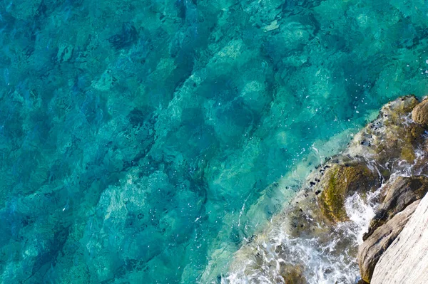 Vista Aérea Ondas Turquesa Textura Superfície Água — Fotografia de Stock