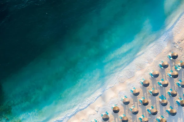 Luftaufnahme Vom Marmorstrand Der Schönste Weiße Strand Griechenlands — Stockfoto