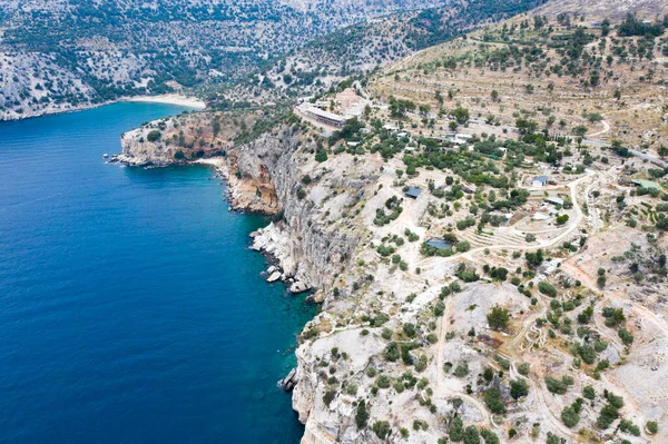 Thassos Adası Nın Yukarısında Yüksek Çözünürlüklü Hava Manzaralı Duvar Kağıdı — Stok fotoğraf