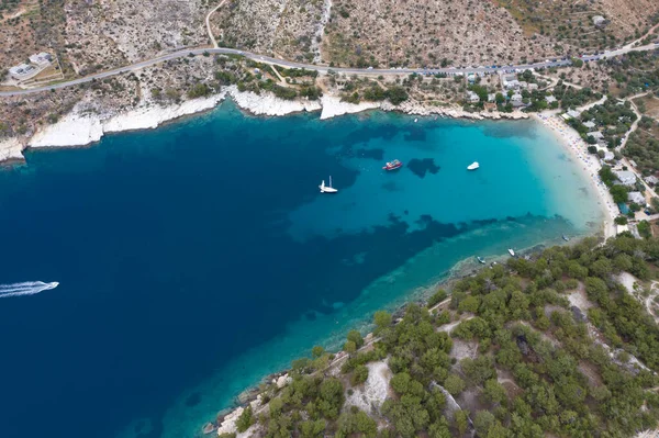 Aliki Nin Üzerinde Thassos Adası Yunanistan Yüksek Çözünürlüklü Hava Manzaralı — Stok fotoğraf