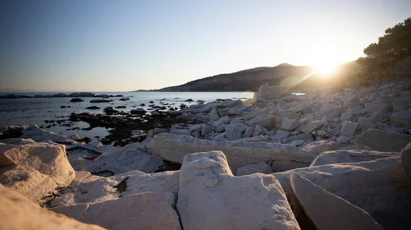 Marmorblöcke Meer Auf Aliki Insel Thassos Griechenland — Stockfoto