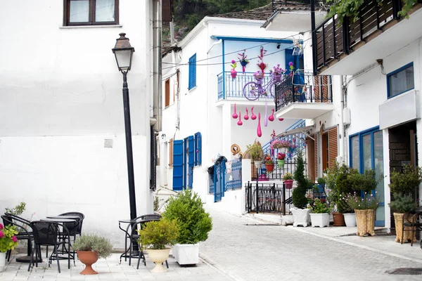 Traditionell Smal Grekisk Gata Thassos Grekland — Stockfoto