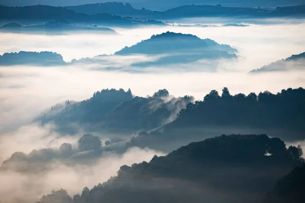 Beau Paysage Dans Les Montagnes Lever Soleil Vue Sur Les — Photo