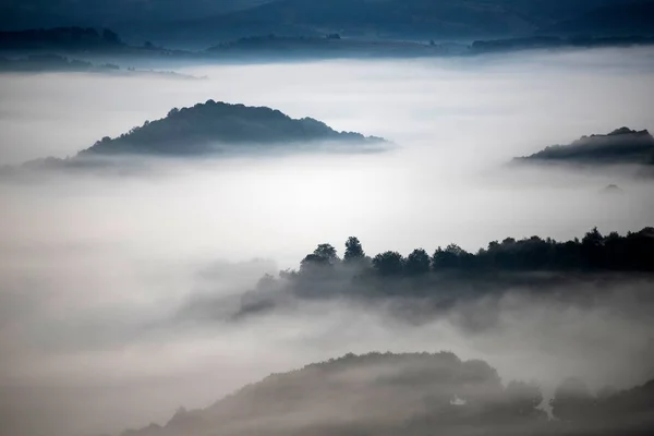 Beau Paysage Dans Les Montagnes Lever Soleil Vue Sur Les — Photo