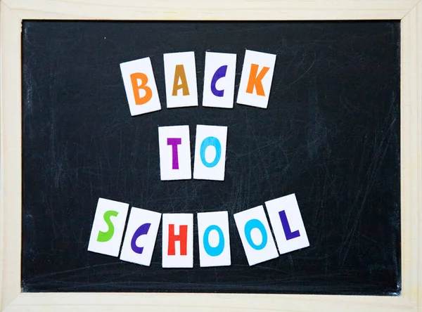 Welcome Back School Text Blackboard — Stock Photo, Image