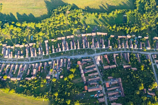 Saxon Village Viscri Transilvania Rumania Vista Aérea Desde Dron —  Fotos de Stock