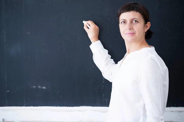 Profesor Aula Parte Inferior Pizarra Regreso Concepto Escolar —  Fotos de Stock