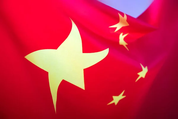 China Flagge Mit Stoffstruktur — Stockfoto