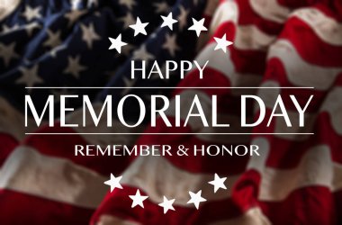 American flag with the text Memorial day. clipart