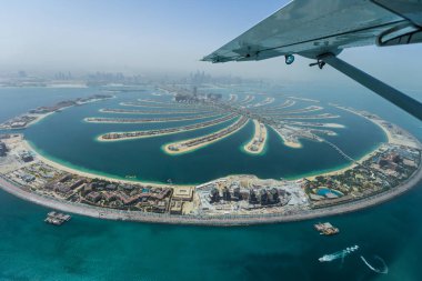 Dubai Palm artificial Island from hydroplane clipart