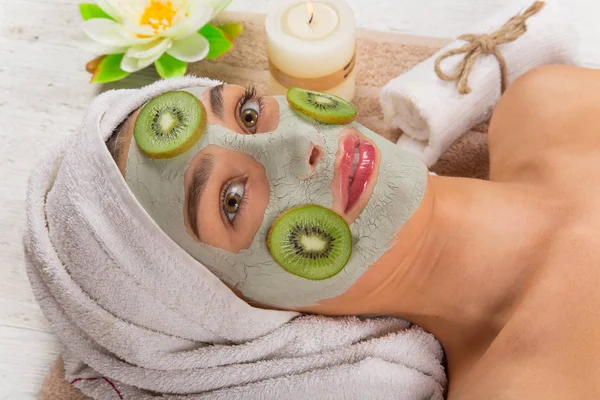 Young healthy woman with face mask. — Stock Photo, Image