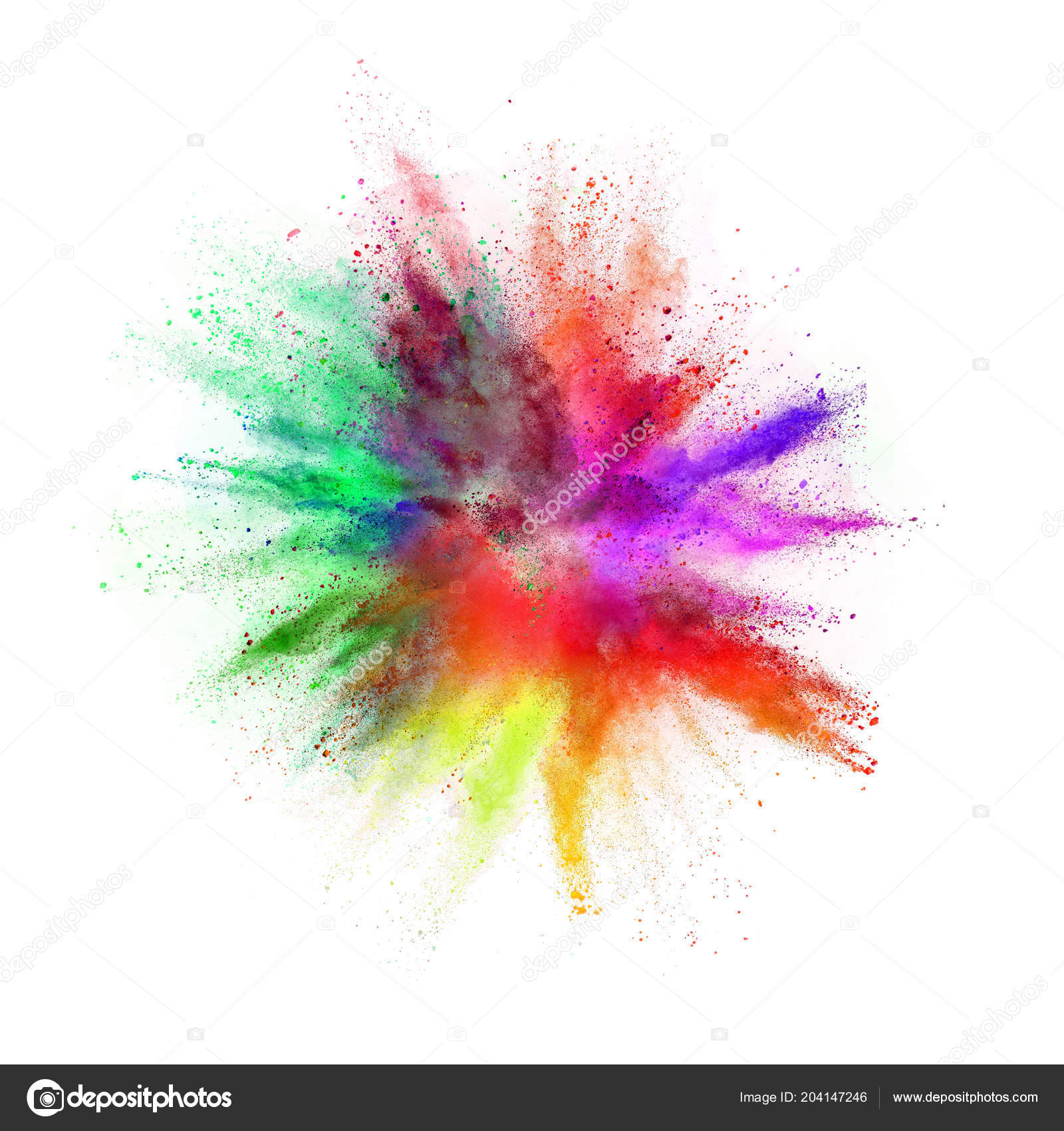 Colored powder explosion on white background. Stock Photo by ©Kesu01