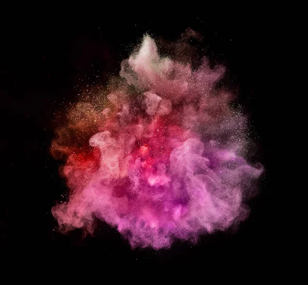 Colored powder explosion on black background. — Stock Photo, Image