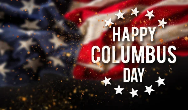 Happy Dag Van Columbus Banner Amerikaanse Patriottische Achtergrond — Stockfoto