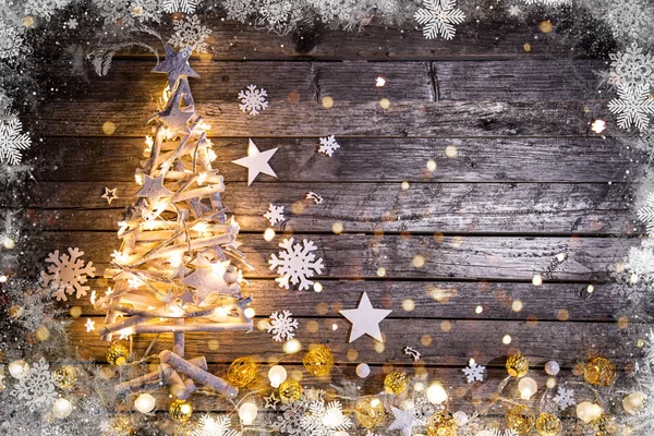 Décoration de Noël sur fond en bois — Photo