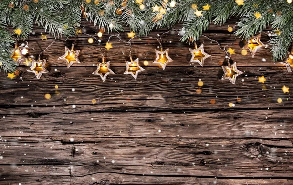 Decoración de Navidad sobre fondo de madera — Foto de Stock