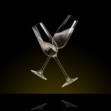 Bir kadeh şampanya, kutlama teması.