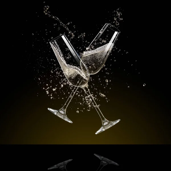 Bicchieri di champagne, tema celebrazione. — Foto Stock