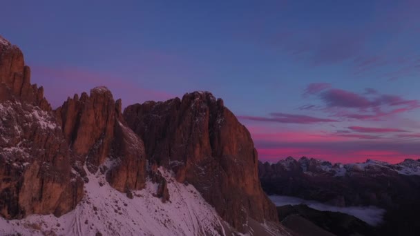 Hermoso Paisaje Otoñal Las Montañas Dolomitas Italia — Vídeo de stock
