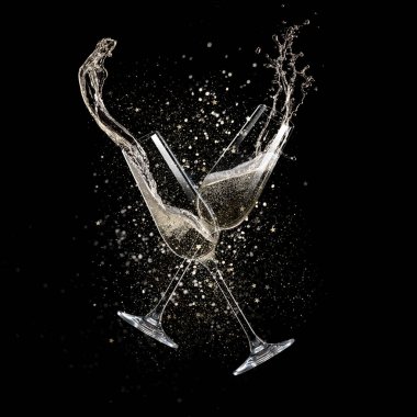 Bir kadeh şampanya, kutlama teması.