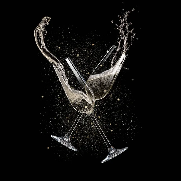 Glasögon av champagne, fest tema. — Stockfoto