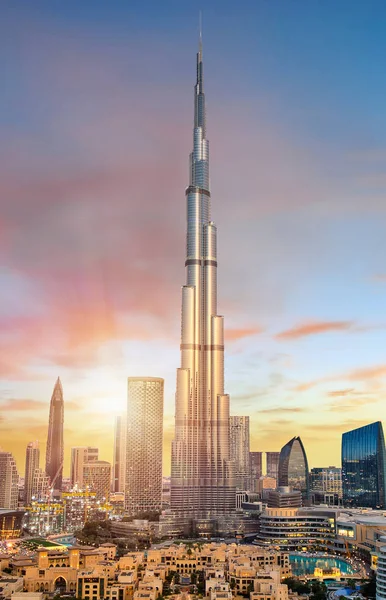 Úžasný panoramatický pohled na futuristické panorama Dubaje, Dubaj, Spojené arabské emiráty — Stock fotografie