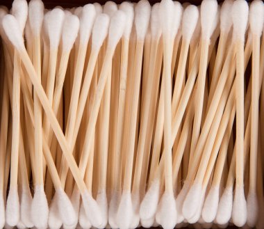 Zero waste cotton buds for personal hygiene. Sustainable lifestyle concept. clipart