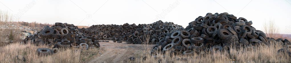 Old tyres polluting the nature
