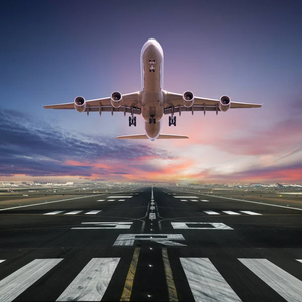 Airplane taking off from the airport. — Stock Photo, Image